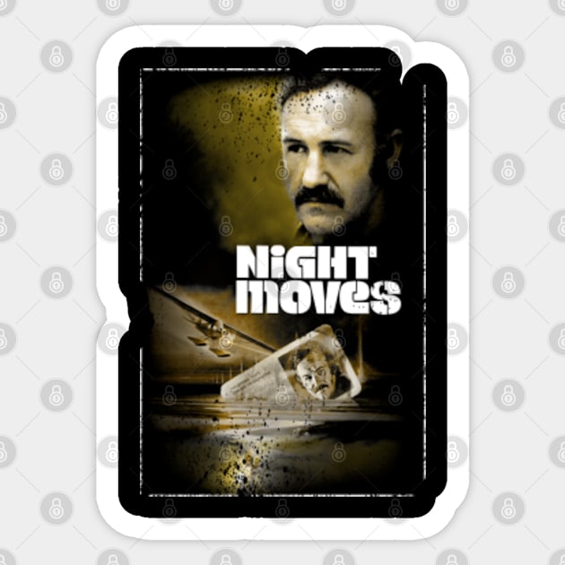 Film Noir Fashion Affair Moves Movie Tees, Embrace the Shadowy Allure of Gene Hackman's Detective Journey Sticker by king's skeleton